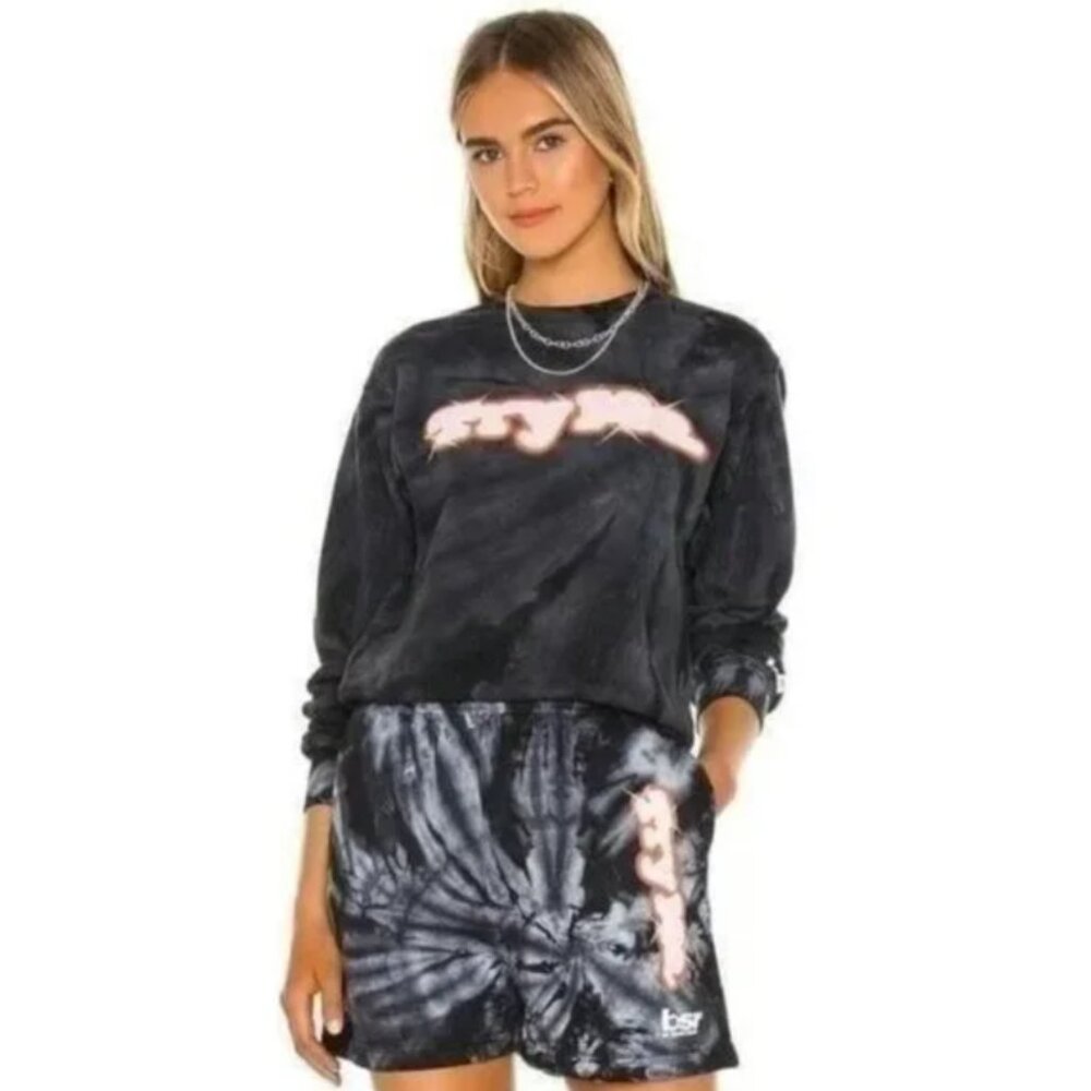 REVOLVE By Samii Ryan Try Me Tie Dye Cropped Crewneck Sweatshirt M